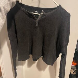 PacCares Dark Gray Button Long Sleeve